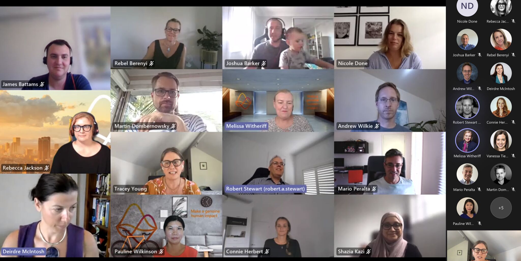 Large global Teams session with distributed Experience Design and stakeholder participants